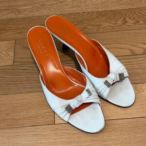 Gucci Women's White and Orange Heels